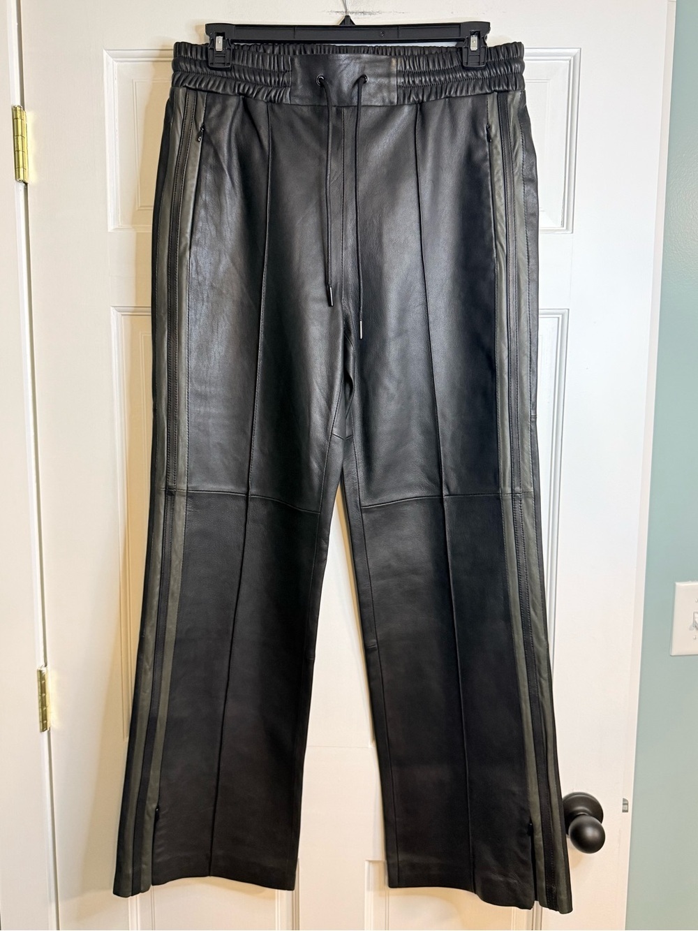 ME + EM Black Leather Trousers